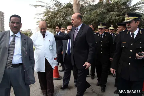 Egyptian Interior Minister, Mohamed Ahmed Ibrahim, and Egyptian Minister of Health and Population Osama al- sagheer attend the opening "Management Hospital Insurance" in Cairo, on Feb.28, 2013. Photo by Tareq Gabas