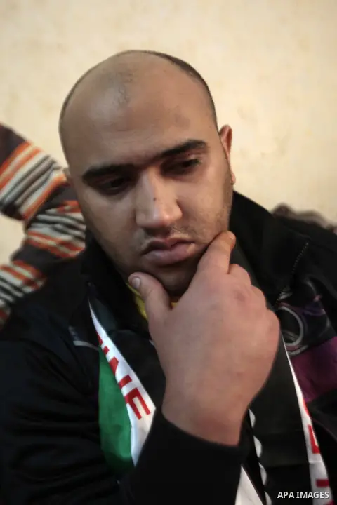 A Palestinian prisoner Jihad Abu Msalam, 27, at his house in the Balata refugee camp near the West Bank city of Nablus after his release from Israeli jails, on 06 March 2013 who served 10 years in Israeli jail. Photo by...