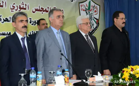 Palestinian President Mahmoud Abbas (Abu Mazen) meets with members of the revolutionary council of the Fatah movement in the West Bank city of Ramallah, on March 03, 2013. Photo by Thaer Ganaim