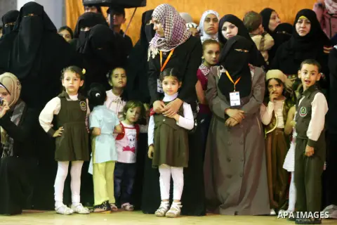 Palestinian children take part in a childhood festival of "smile of hope" in Khan Younis in southern Gaza Strip on May 16, 2013. The festival organize by Islamic Society in Gaza Strip for the fifth year a row. Photo by E...