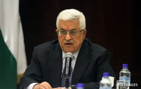 Palestinian President Mahmoud Abbas chairs a meeting of the Executive Committee of the Palestine Liberation Organization (PLO) in the West Bank city of Ramallah on May 28, 2013. The PLO, an umbrella group for 13 Palestin...