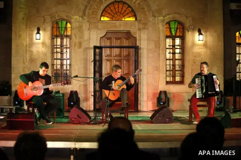 Brazilin Band " Marko Barbra" participate in eighteen Jerusalem festival in the West Bank of Jerusalem City on June 29, 2013. The band will make tour to show their presentations in Ramallah and Nablus City. Photo by Saee...