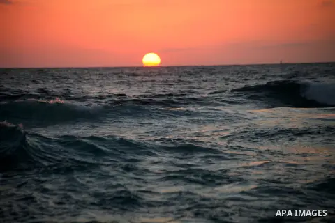 A general view of the Mediterranean Sea during a sunset in the Al-Naqoura area, southern Lebanon, near the Lebanese Israeli border, on 05 July 2013. Al-Naqoura is a geologic formation, located on the coast of the Mediter...