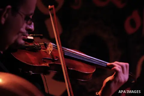 Palestinian members of "Maqamat-al-Quds" musical band perform during the Opening of "Music nights in Jerusalem of Arab" festival, in Jerusalem on November 07, 2013. The festival organised by Edward Said music conservator...