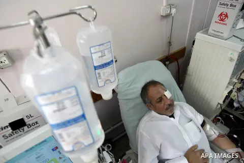 Palestinian patients undergo kidney dialysis at Abu Yousef al-Najjar hospital in Rafah in the southern Gaza Strip Nov. 24, 2013. Gaza has been almost entirely without fuel for weeks, and the resulting shut down of the St...