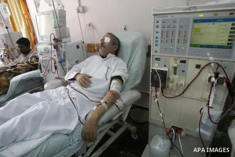 Palestinian patients undergo kidney dialysis at Abu Yousef al-Najjar hospital in Rafah in the southern Gaza Strip Nov. 24, 2013. Gaza has been almost entirely without fuel for weeks, and the resulting shut down of the St...