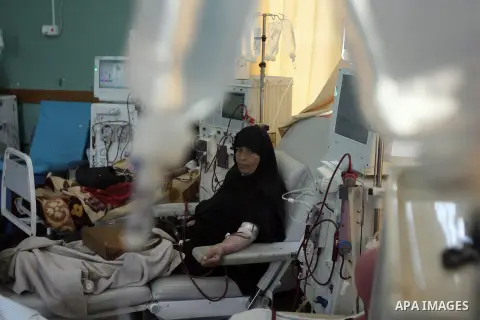 Palestinian patients undergo kidney dialysis at Abu Yousef al-Najjar hospital in Rafah in the southern Gaza Strip Nov. 24, 2013. Gaza has been almost entirely without fuel for weeks, and the resulting shut down of the St...