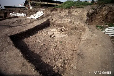 The site of excavation revealed at the main access road to Israeli settlement of Beit Shemesh is seen near Jerusalem on Dec. 01, 2013. An archaeological excavation near Jerusalem has revealed a 10-millennia-old house and...