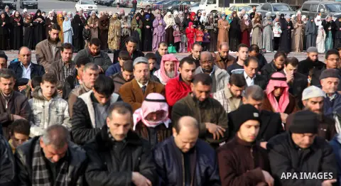Muslims pray for rain in drought-hit Jordan, in Amman February 3, 2014. The Ministry of Awqaf and Islamic Affairs called on Jordanians to gather on Monday to hold Salat Al Istisqa, special prayers for rain, across the ki...