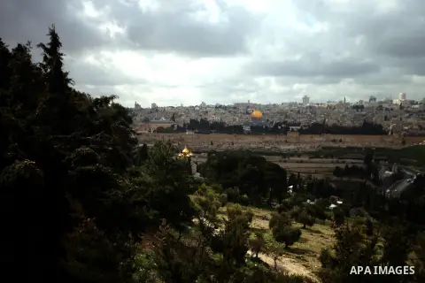 The Dome of the Rock mosque is seen during a cloudy day in Jerusalem on February 16, 2014. Photo by Saeed Qaq