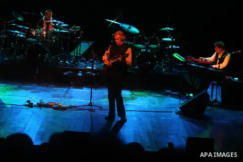 Jazz musician John Mclaughlin performs with the 4th Dimension at a concert in the West Bank city of Ramallah on April 9, 2014. Photo by Issam Rimawi