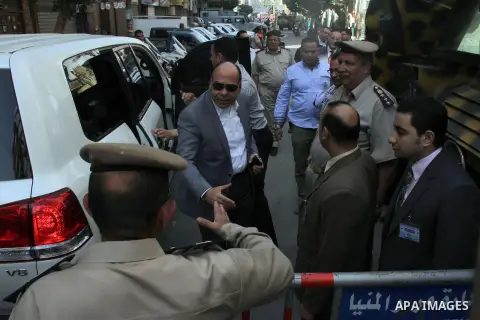 Relatives and families of members of Muslim Brotherhood and supporters of ousted President Mohamed Mursi react after hearing the sentence, in front of the court in Minya, south of Cairo, April 28, 2014. An Egyptian court...