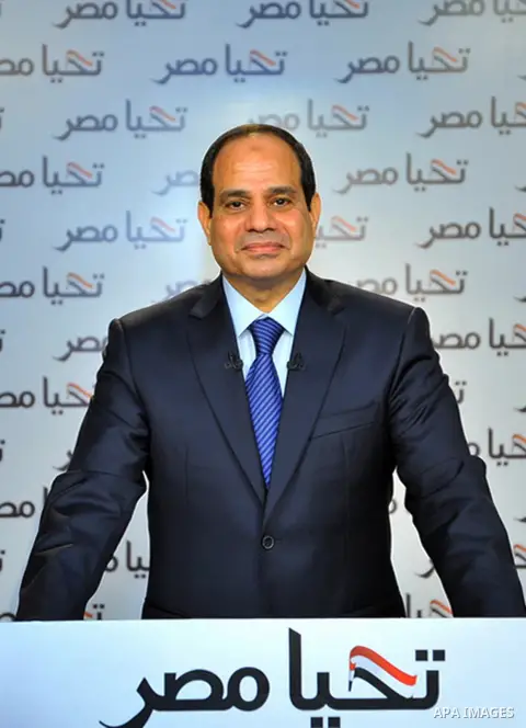 Egyptian ex-army chief and leading presidential candidate Abdel Fattah al-Sisi speaks during a press conference in Cairo on May 23, 2014. Sisi is so sure of victory in the May 26-27 election that he has not addressed any...