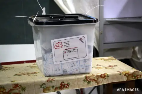 A Ballot box is seen at a polling station on the second day of Egypt's presidential election in the capital Cairo on May 27, 2014. Egypt gave voters an extra day to vote for a president on Tuesday, in a surprise move ami...