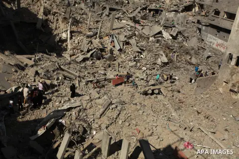A general view of destruction in the Shejaia neighbourhood, which witnesses said was heavily hit by Israeli shelling and air strikes during an Israeli offensive, is seen in Gaza City July 26, 2014. A 12-hour humanitarian...