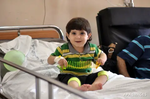 Palestinian Children rests at the Shifa hospital to receiving treatment, in Gaza City, on August 2, 2014. The Israeli army gave a first indication it was ending operations in parts of Gaza, while continuing to bombard ot...