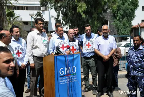 The President of the International Committee of the Red Cross (ICRC), Peter Maurer, speaks during a press conference at Al-Shifa Hospital in Gaza City on Aug 05, 2014. ICRC spokesman in Gaza Nasser al-Naggar said Maurer...