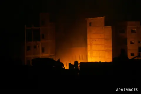 A ball of fire rises from a mall following an Israeli airstrike in Rafah in the southern Gaza strip on Aug. 23, 2014. Egypt is to invite Israeli and Palestinian delegations to return to Cairo to resume talks on a long-te...