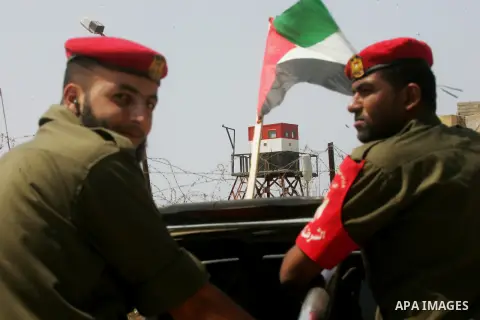 Palestinian security forces inspect security headquarters destroyed during fighting between Hamas militants and Israel on the border between Egypt and Gaza in Rafah, southern Gaza Strip in August 31, 2014. An indefinite...