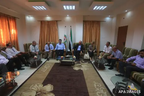 Norway's ambassador of the Palestinian Authority in Jerusalem, "Hans Jacob Ferdinland" visits Al-Shifa hospital, in Gaza city, on Sep. 03, 2014. Photo by Mohammed Asad