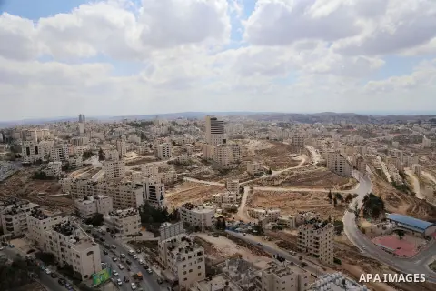 A general view show the West Bank city of Ramallah, on September 6, 2014. Photo by Shadi Hatem