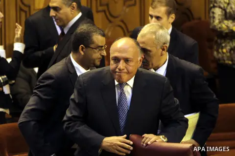Egyptian Foreign Minister Sameh Shoukri arrives the 142nd Arab League Foreign Ministers' meeting at the League's headquarters in Cairo, Egypt, 07 September 2014. According to media sources among other topic the ministers...