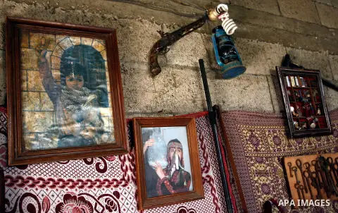 Artifacts are displayed at Palestinian Jamal Abu Elian's museum, in Khan Younis in the southern Gaza Strip, September 16, 2014. Israeli army destroyed the museum during the offensive on Gaza strip and stole some artifact...