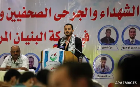 Palestinians attend a ceremony to honor the relatives of the media members who were killed in the Israeli offensive on Sep. 22, 2014. An open-ended ceasefire between Israel and Hamas-led Gaza militants, mediated by Egypt...