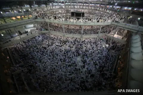 Muslim pilgrims move around the Kaaba inside the Grand Mosque during the annual Hajj in Mecca, Saudi Arabia, Sept. 23, 2014. About 160 countries converge annually on the Islamic cities of Mecca and Medina in western Saud...