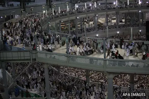 Muslim pilgrims move around the Kaaba inside the Grand Mosque during the annual Hajj in Mecca, Saudi Arabia, Sept. 23, 2014. About 160 countries converge annually on the Islamic cities of Mecca and Medina in western Saud...