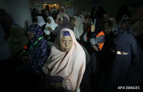 Saudi Arabian of Minister of Awqaf and Religious Affairs, Youssef Dais visits the Palestinian Muslim pilgrims during the annual Hajj in Mecca, Saudi Arabia, Sept. 24, 2014. pilgrims are converging on Saudi Arabia for the...