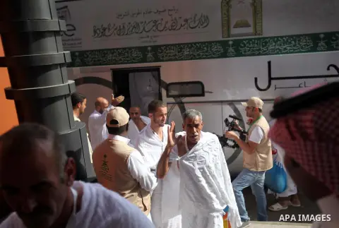 Relatives of Palestinian martyrs who honors by the King of Saudi Arabia Abdullah bin Abdulaziz arrive to the Mecca to attend the Muslim's Hajj pilgrimage on Sep. 29, 2014. According to the Muslims holy book the Koran, th...