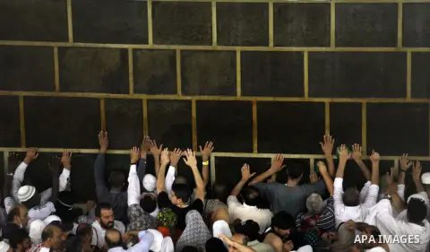 Muslim pilgrims pray around the holy Kaaba at the Grand Mosque, during the annual haj pilgrimage in Mecca September 30 2014. According to the Muslims holy book the Koran, the Kaaba was built by Abraham and his son Ismael...