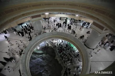 Muslim pilgrims pray around the holy Kaaba at the Grand Mosque, during the annual haj pilgrimage in Mecca September 30 2014. According to the Muslims holy book the Koran, the Kaaba was built by Abraham and his son Ismael...