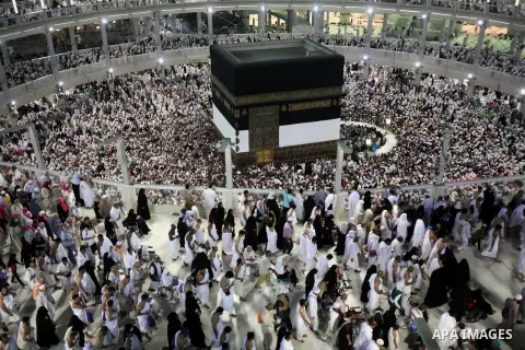 Muslim pilgrims pray around the holy Kaaba at the Grand Mosque, during the annual haj pilgrimage in Mecca September 30 2014. According to the Muslims holy book the Koran, the Kaaba was built by Abraham and his son Ismael...