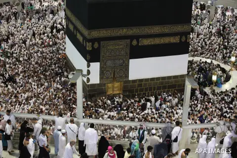 Muslim pilgrims pray around the holy Kaaba at the Grand Mosque, during the annual haj pilgrimage in Mecca September 30 2014. According to the Muslims holy book the Koran, the Kaaba was built by Abraham and his son Ismael...