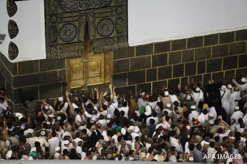Muslim pilgrims pray around the holy Kaaba at the Grand Mosque, during the annual haj pilgrimage in Mecca September 30 2014. According to the Muslims holy book the Koran, the Kaaba was built by Abraham and his son Ismael...