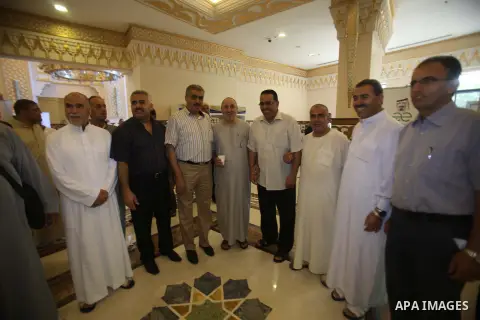 Saudi Arabian of Minister of Awqaf and Religious Affairs, Youssef Dais visits the Muslim pilgrims during the annual Hajj in Mecca, Saudi Arabia, October 2, 2014. pilgrims are converging on Saudi Arabia for the annual haj...