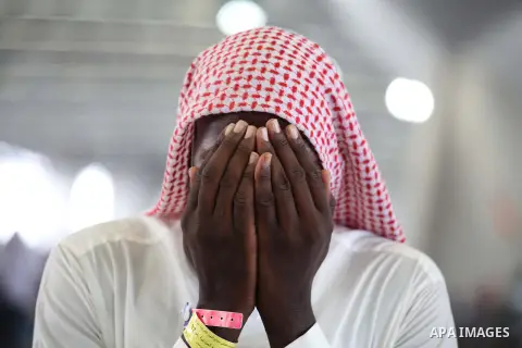Muslim pilgrims arrive to cast stones at a pillar, symbolizing the stoning of Satan, in a ritual called "Jamarat," a rite of the annual hajj, in Mina near the holy city of Mecca on October 05, 2014. The pilgrims perform...