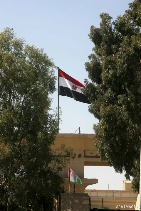 A picture shows the gate under Egyptian control at the Rafah border crossing with Egypt in the southern Gaza Strip October 25, 2014. The decision was taken to close the Rafah crossing into the Gaza Strip, the only route...