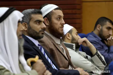 Palestinians take part during a conference in Gaza city on Nov. 02, 2014. Photo by Mohammed Asad