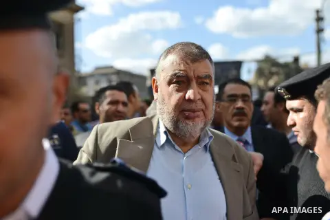 Egyptian Journalists take part in a protest against the president of Zamalek club Murtada Mansour in front of the journalists' syndicate in Cairo, Egypt, 15 Nov. 2014. Photo by Amr Sayed