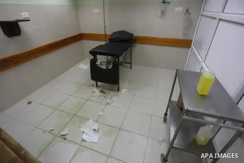 A view into al-shifa hospital during the strike of the clean workers to demand for pay their salaries, in Gaza City December 4, 2014. Photo by Mohammed Asad