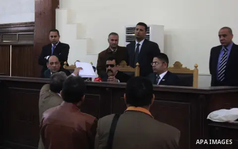 Judge Mohammed Nagui attends during the Muslim Brotherhood's trial at the court in Cairo December 13, 2014. Resumption of trial of Muslim Brotherhood Supreme Guide Mohamed Badie and 50 others in the case of the Rabaa ope...