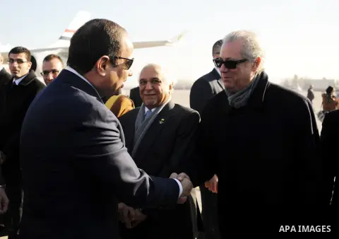 Egypt's President Abdel-Fattah Al-Sisi is welcomed upon his arrival in Beijing, China, December 22, 2014. Al-Sisi is scheduled to meet Chinese President Xi Jinping and other officials to discuss a number of political and...