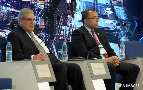 Egyptian Prime Minister Ibrahim Mehleb attends the Egypt Economic Development Conference (EEDC) in Sharm el-Sheikh, in the South Sinai governorate, south of Cairo, March 14, 2015. Gulf Arab allies pledged a further $12 b...