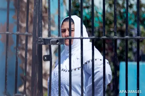 Egyptian women prisoners celebrate to mark the anniversary of Mother's Day, at El-Qanater jail, cairo, on March 23, 2015. Photo by Stringer