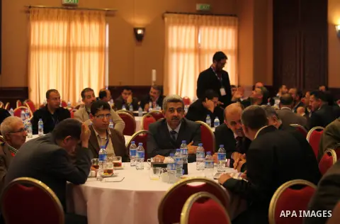 Palestinians attend the Palestinian Turkish conference of surgery in Palestine attended by Palestinian prime minister Rami Hamdallah during his visit to the Gaza Strip, in Gaza city on March 26, 2015. Hamdallah urged riv...