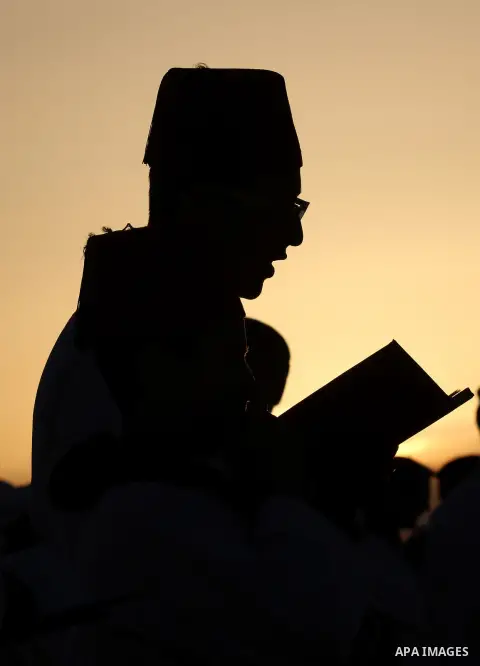 Members of the Samaritan sect take part in a traditional pilgrimage marking the holiday of Passover atop Mount Gerizim near the West Bank city of Nablus, on May 9, 2015. Samaritans have been present on the Land of Israel...