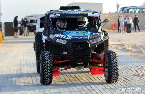 Egyptian drivers take part during Pharaohs motor rally in Hurghada, Egypt, on May 12, 2015. Photo by Amr Sayed